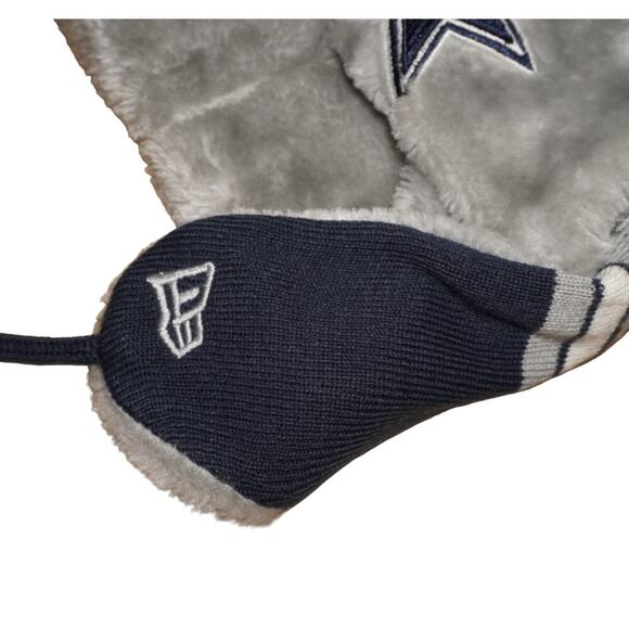 Dallas Cowboys New Era Knit Trapper Hat Winter Faux Fur Lined NFL Beanie - Picture 4 of 7